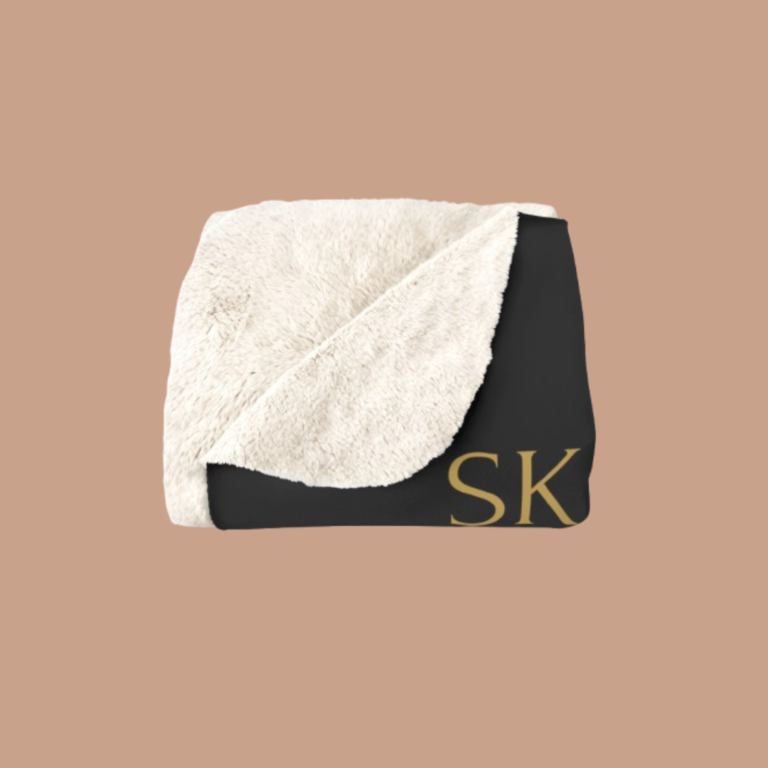 Plaid noir Sherpa - Snoukinou -" Merci de m'aimer comme je suis"