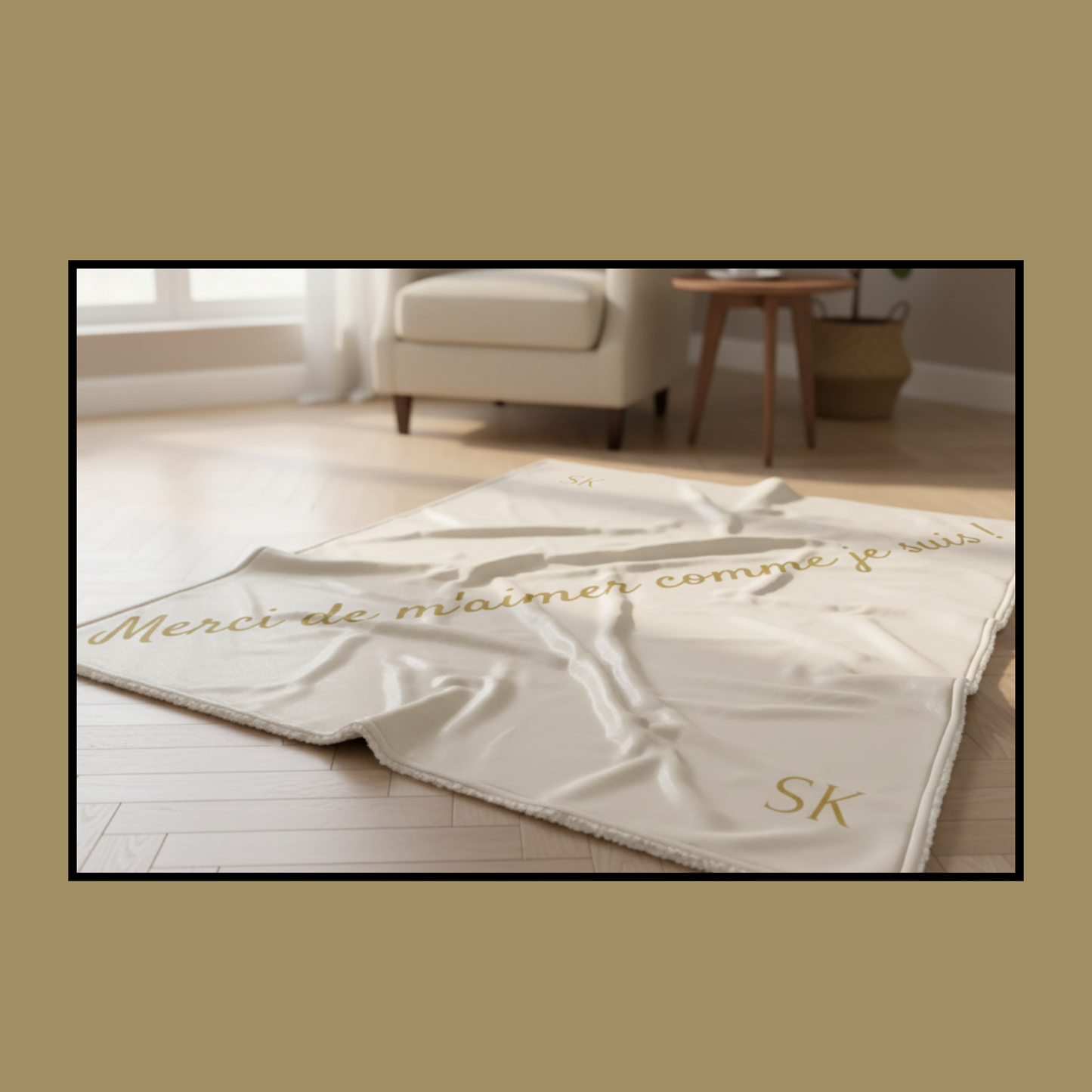 Plaid Ivoire Sherpa  -Snoukinou -"Merci de m'aimer comme je suis "