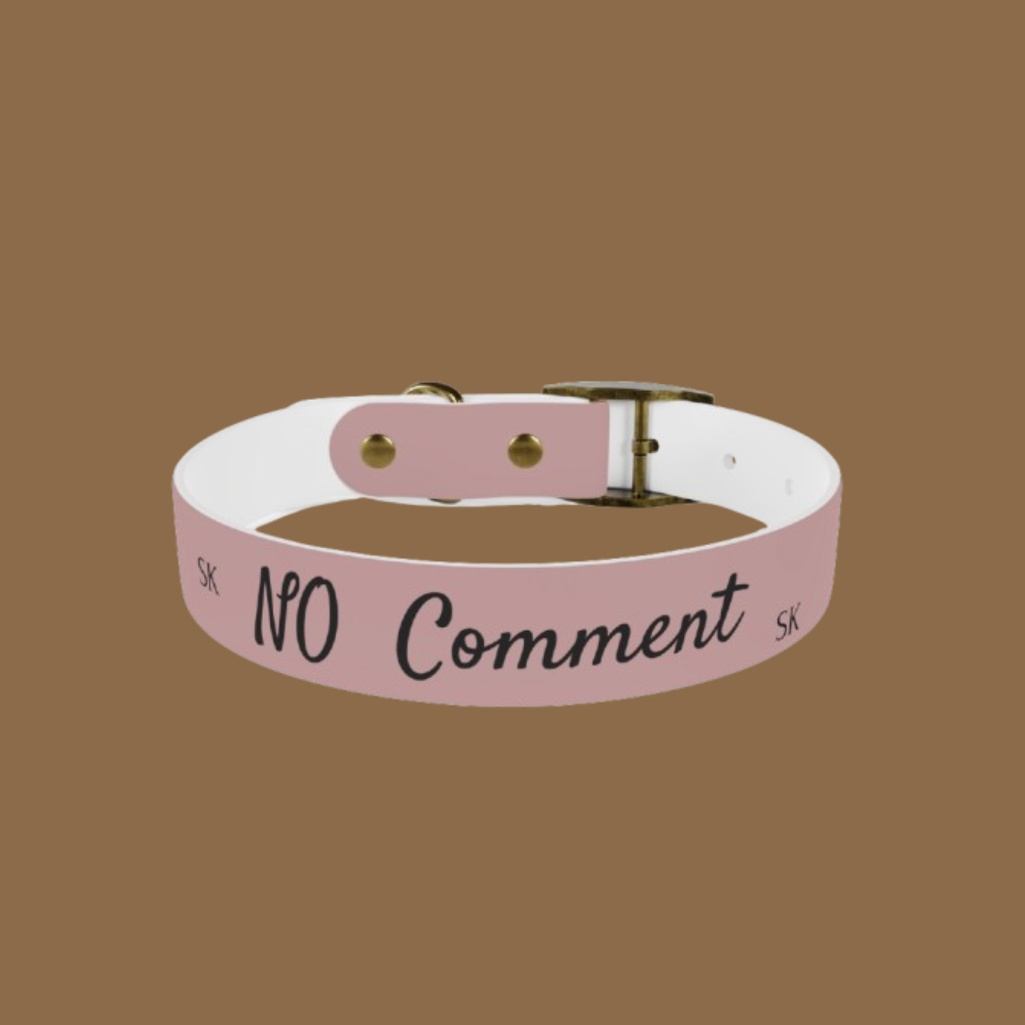 Collier pour  chien- NO Comment-Rose poudré  chic Premium Snoukinou