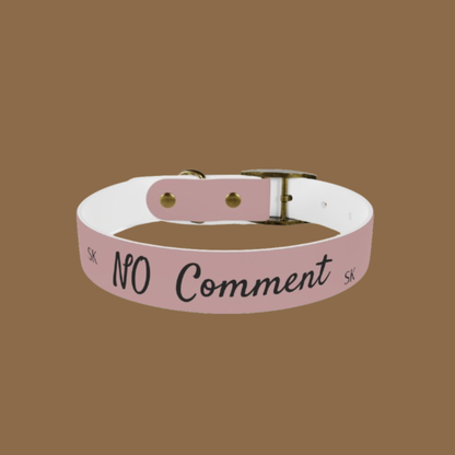 Collier pour  chien- NO Comment-Rose poudré  chic Premium Snoukinou