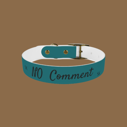 Collier pour  chien- NO Comment-Cyan   chic Premium Snoukinou