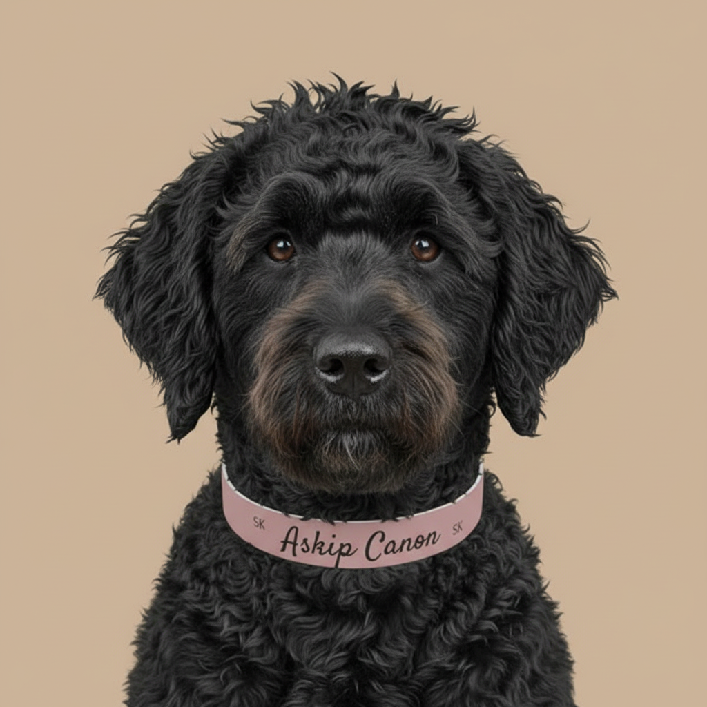 Collier pour  chien -Askip Canon-  Rose poudré  chic Premium Snoukinou