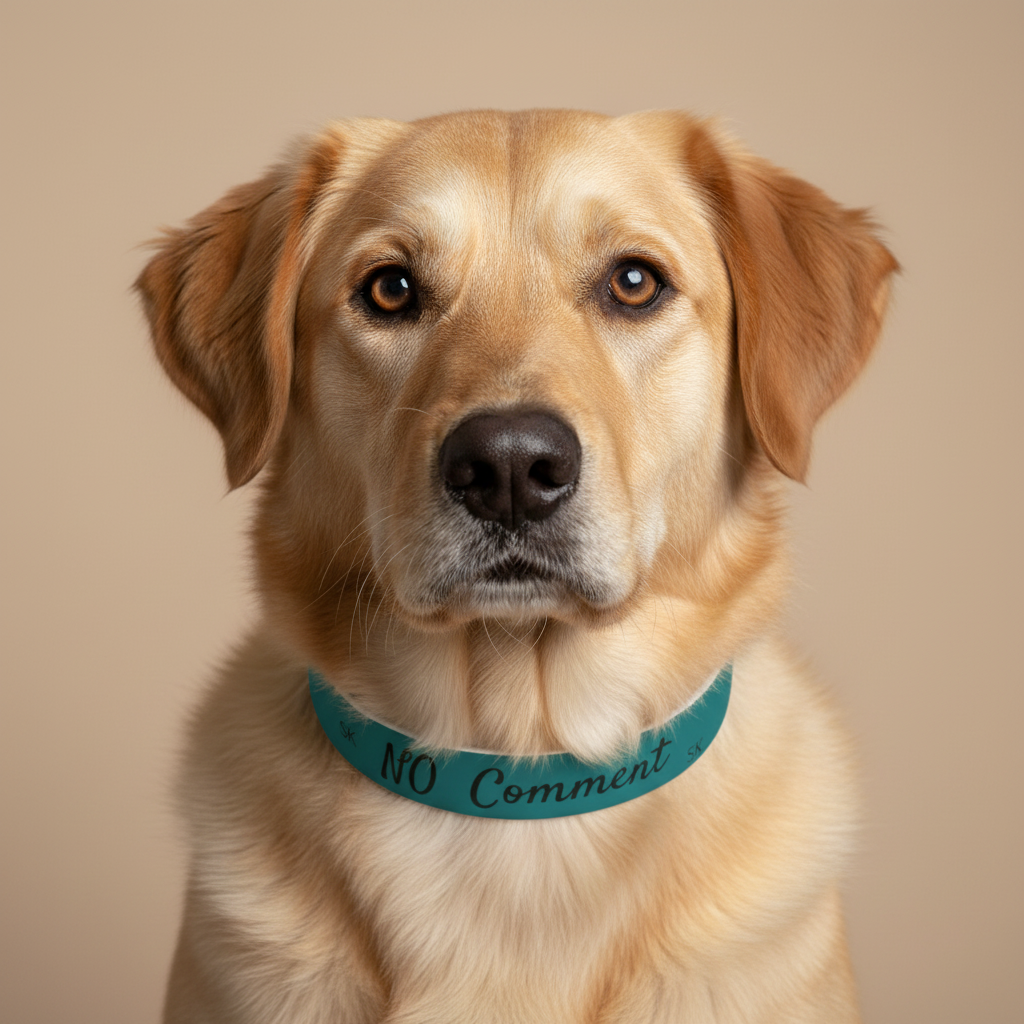 Collier pour  chien- NO Comment-Cyan   chic Premium Snoukinou