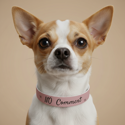 Collier pour  chien- NO Comment-Rose poudré  chic Premium Snoukinou