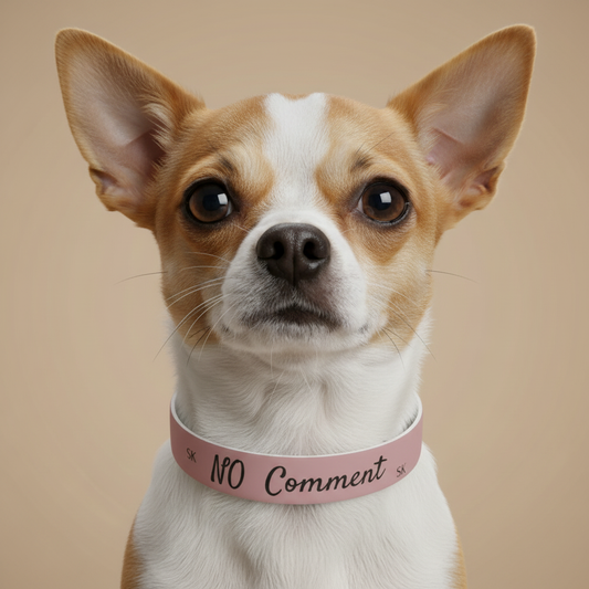 Collier pour  chien- NO Comment-Rose poudré  chic Premium Snoukinou