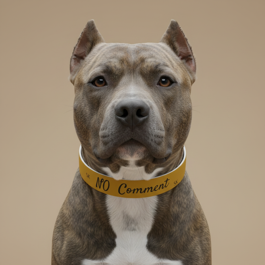 Collier pour  chien- NO Comment-Jaune Ocre chic Premium Snoukinou