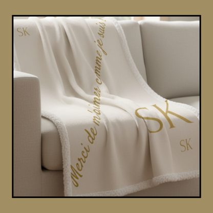 Plaid Ivoire Sherpa  -Snoukinou -"Merci de m'aimer comme je suis "