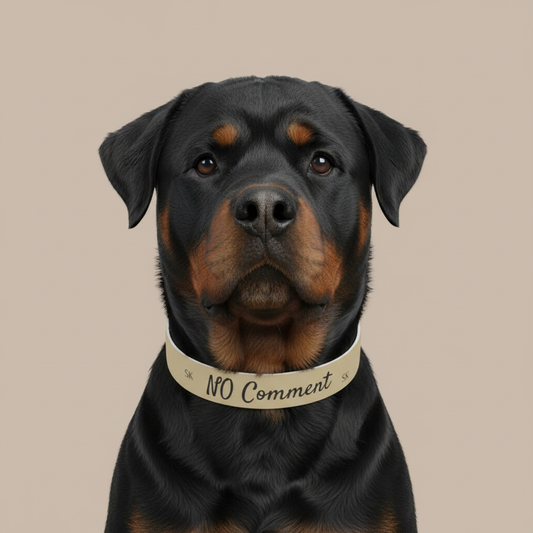 Collier pour  chien -NO Comment -Beige Premium Snoukinou