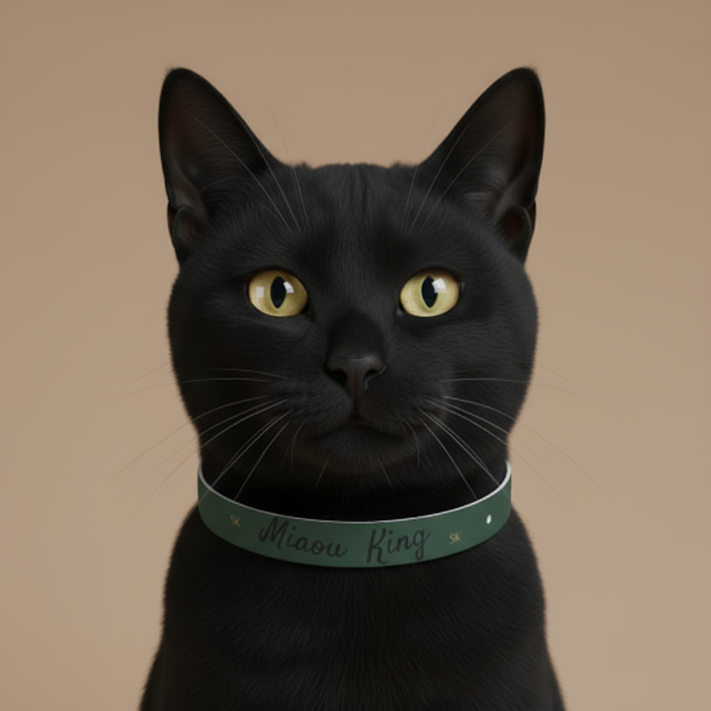 Collier pour chat-Miaou King Vert forestier Premium