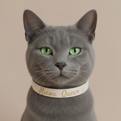 Collier pour chatte-Miaou Queen Ivoire Premium