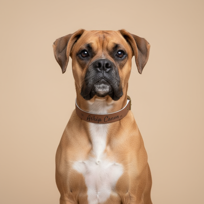 Collier pour chien-  Askip Canon- Marron  chic Premium Snoukinou