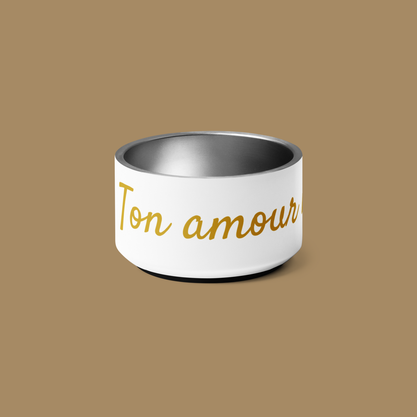 Gamelle Premium Inox Chien et Chat - Ton amour me nourrit  (Edition limitée, Or)
