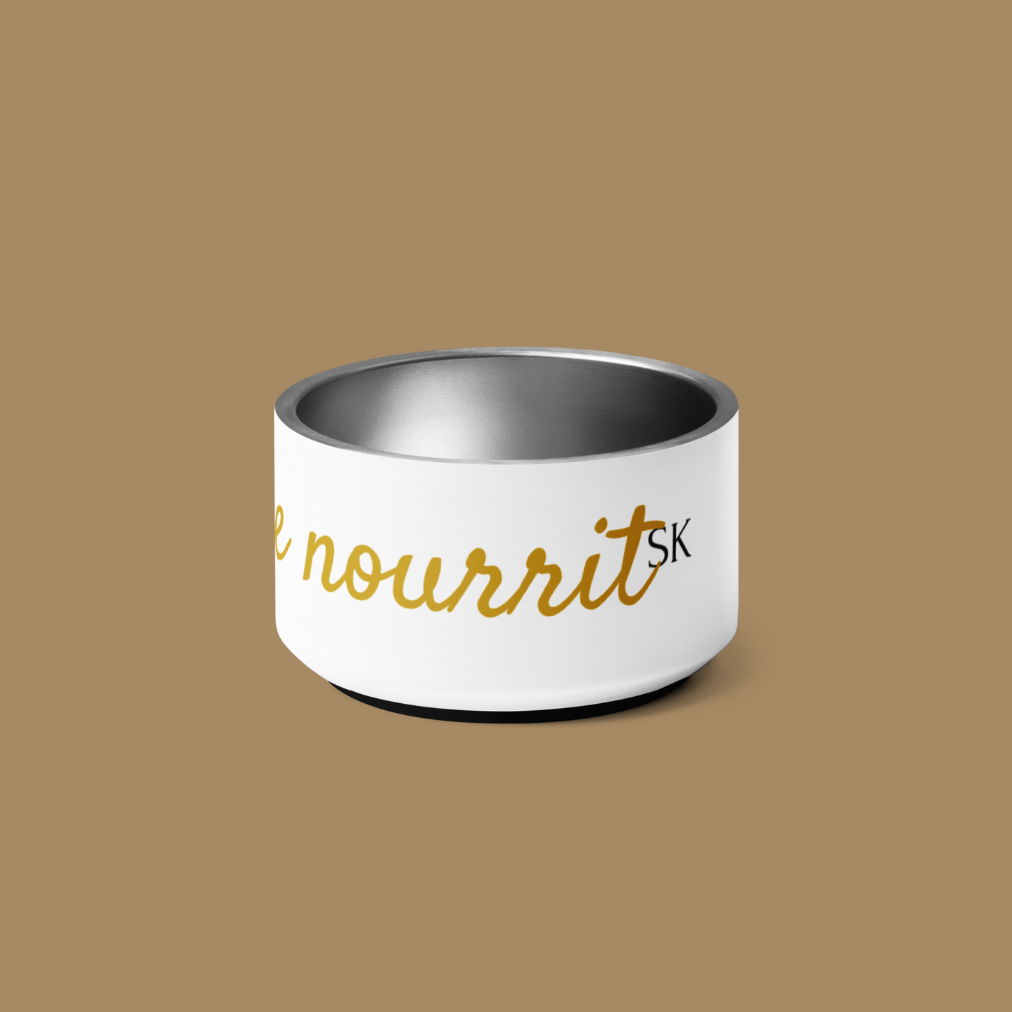 Gamelle Premium Inox Chien et Chat - Ton amour me nourrit  (Edition limitée, Or)