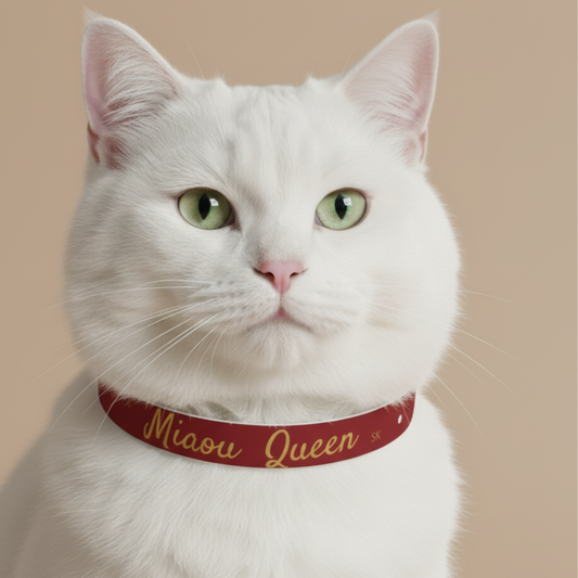 Collier pour chatte - Miaou Queen Rouge Premium