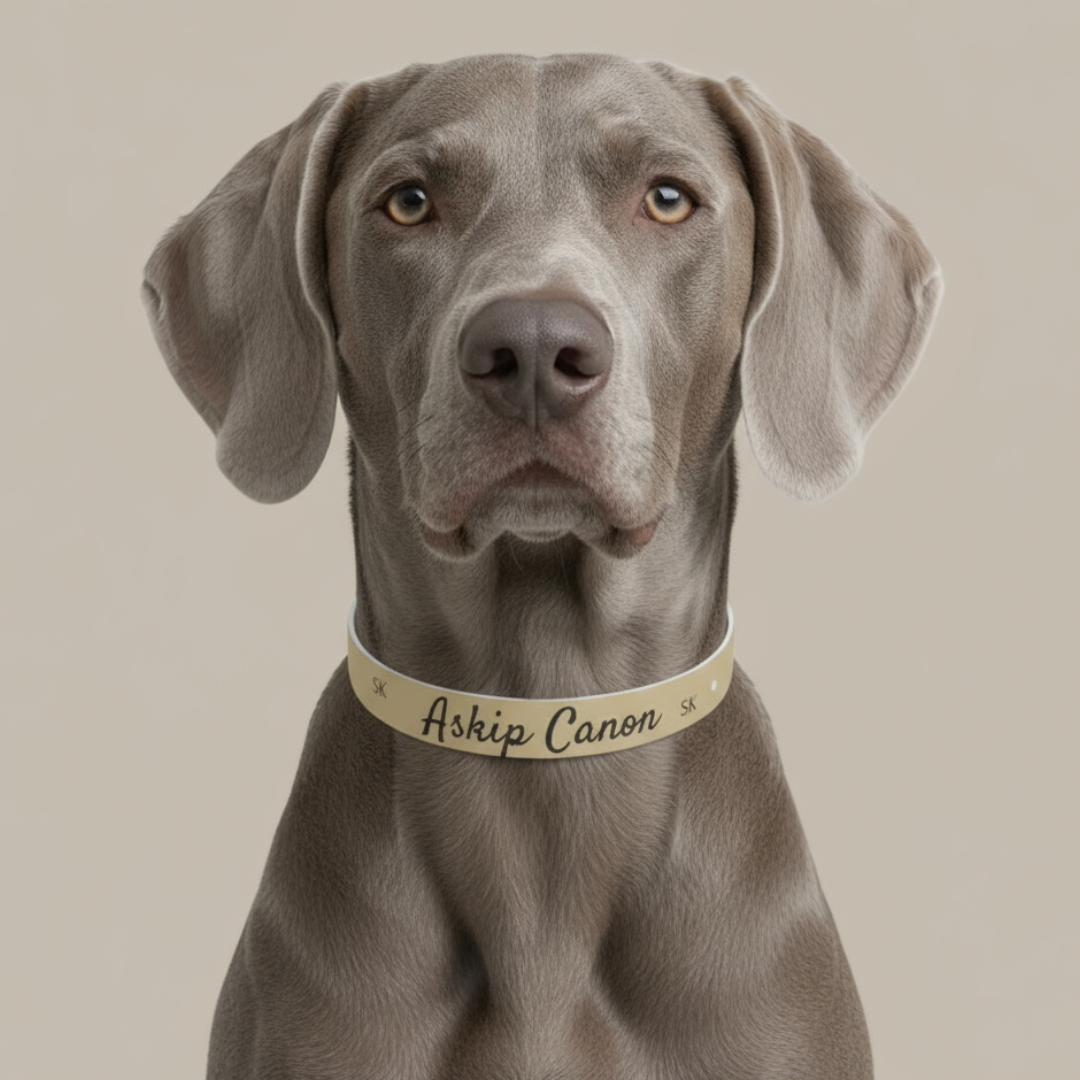 Collier pour  chien -Askip Canon-  Beige Premium Snoukinou